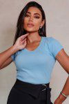 BLUSA FEMININA DE RIBANA DENISE AZUL BEB