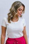BLUSA FEMININA DE RIBANA DENISE OFF WHITE