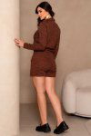 SHORTS SAIA TEXTURIZADO PREMIUM LIANDRA MARROM