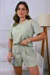 CONJUNTO FEMININO MOLECOTTON ISABEL VERDE ERVA DOCE