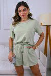 CONJUNTO FEMININO MOLECOTTON ISABEL VERDE ERVA DOCE