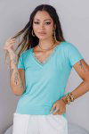 BLUSA FEMININA VISCOLYCRA COM RENDA SIMONE VERDE TIFFANY