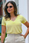 BLUSA FEMININA VISCOLYCRA COM RENDA SIMONE MANTEIGA