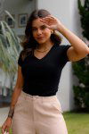 BLUSA FEMININA DE RIBANA CLEO PRETO