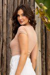 BLUSA FEMININA DE RIBANA CLEO CAPPUCCINO
