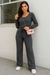 CONJUNTO FEMININO CANELADO  JADE GRAFITE