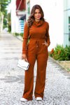 CONJUNTO FEMININO LZINHA CANELADA FIORELLA TERRACOTA