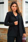 CONJUNTO FEMININO TWEED TEXTURIZADO KIMY PRETO