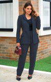 CONJUNTO FEMININO TWEED TEXTURIZADO KIMY AZUL MARINHO