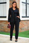 CONJUNTO FEMININO TWEED TEXTURIZADO KIMY PRETO
