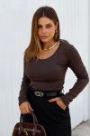 BLUSA FEMININA DE RIBANA DANIELE MARROM
