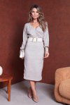 VESTIDO LZINHA CANELADA AMLIA AREIA