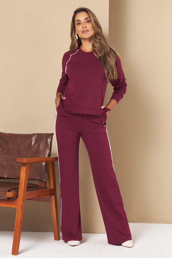 CONJUNTO FEMININO MOLECOTTON FRANCISCA BURGUNDY