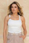 BLUSA REGATA FEMININA DE RIBANA CORA OFF WHITE