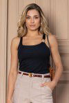 BLUSA REGATA FEMININA DE RIBANA CORA PRETO