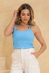 BLUSA REGATA FEMININA DE RIBANA CORA AZUL