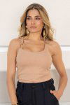 BLUSA REGATA FEMININA DE RIBANA CORA NATURAL