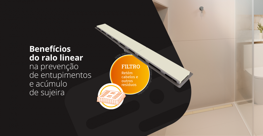 </b> Benef�cios do ralo linear <b> na preven��o de entupimentos e ac�mulo de sujeira