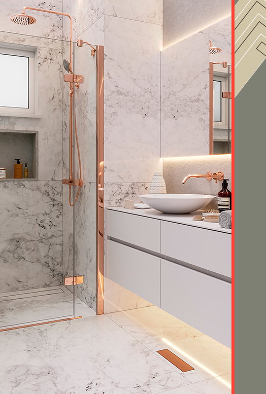 </b>Decor banheiro:  <b> utiliza��o de metais coloridos