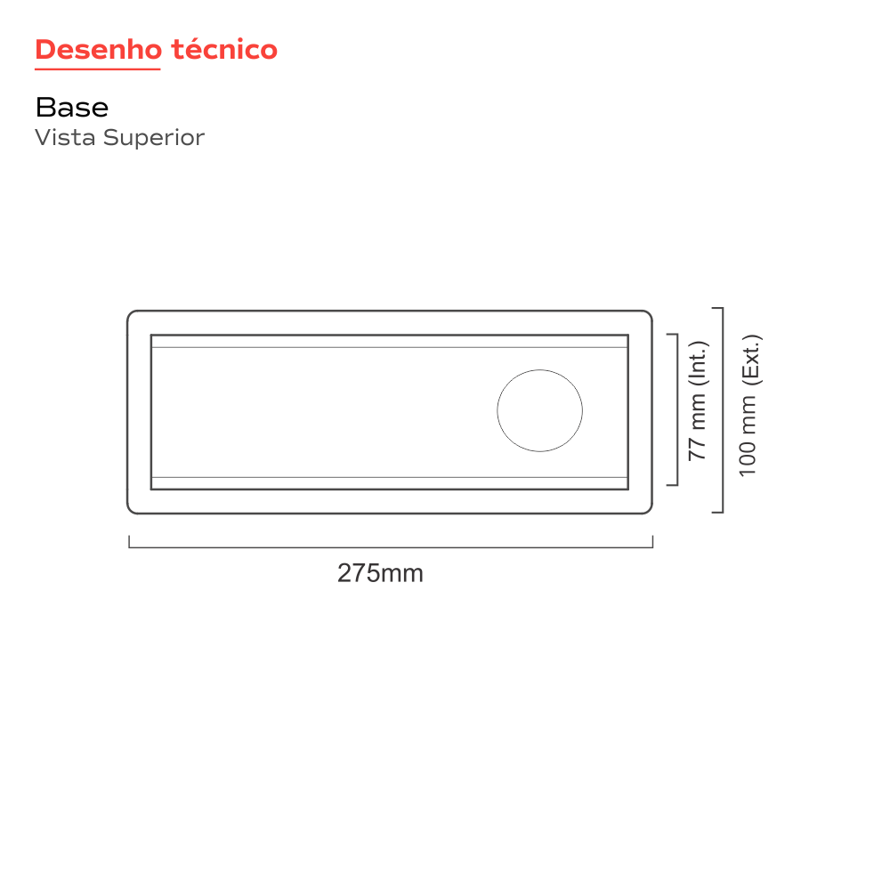 Ralo Linear Inox 25 cm Base Inox Tampa Inox Escovado Vazado Tiny