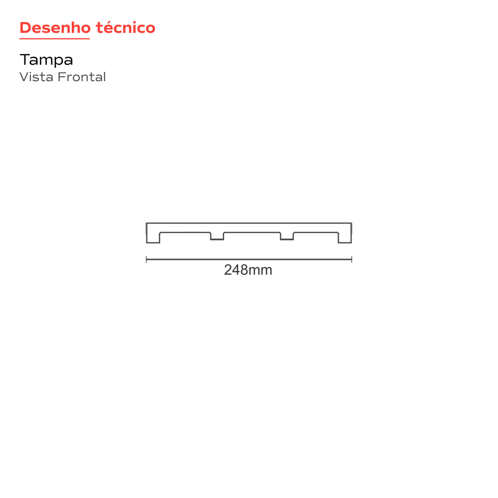 Ralo Linear Inox 25 cm Base Inox Tampa Inox Escovado Vazado Tiny