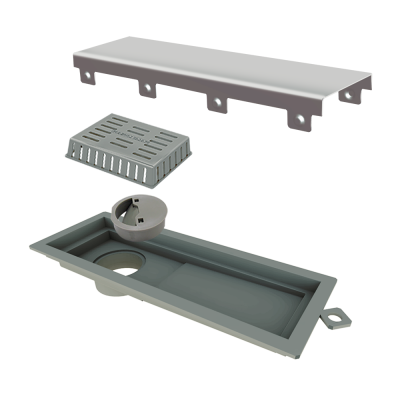 Ralo Linear Inox 25 cm Base PVC Inox Escovado Tiny