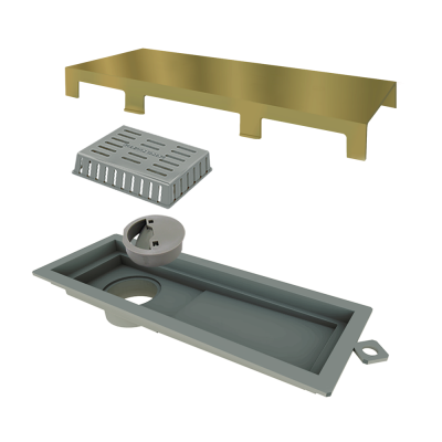Ralo Linear Inox 25 cm Base PVC Gold Tiny