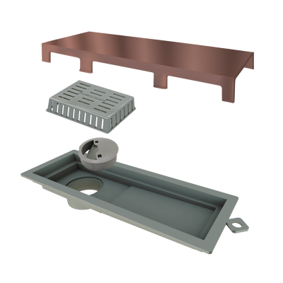 Ralo Linear Inox 25 cm Base PVC Rose Gold Tiny