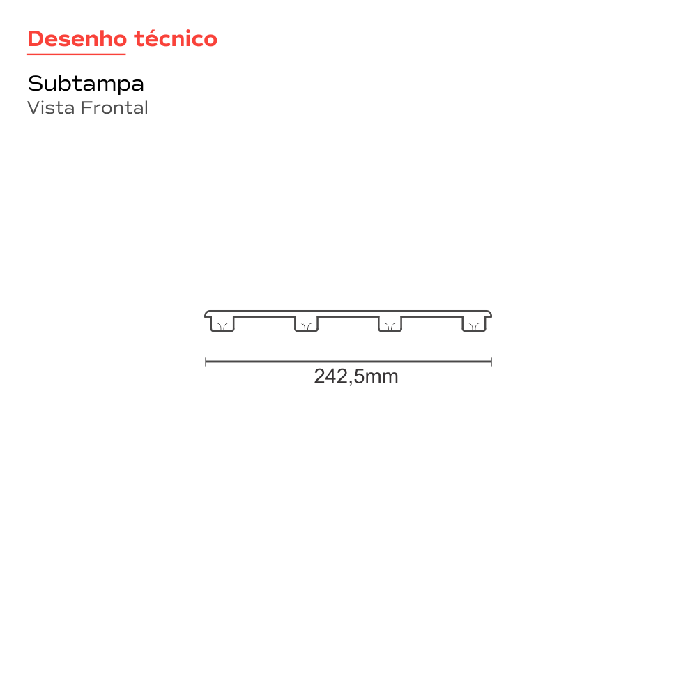 Ralo Linear Oculto 25 cm Base PVC Tiny