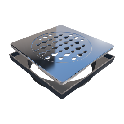 Grelha para Ralo Quadrado 15 cm x 15 cm Inox Polido
