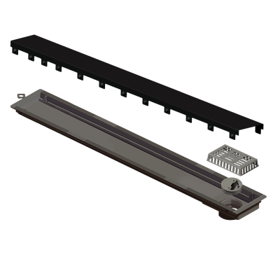 Ralo Linear Inox 50 cm Sa�da Extremidade Black Matte Versatile