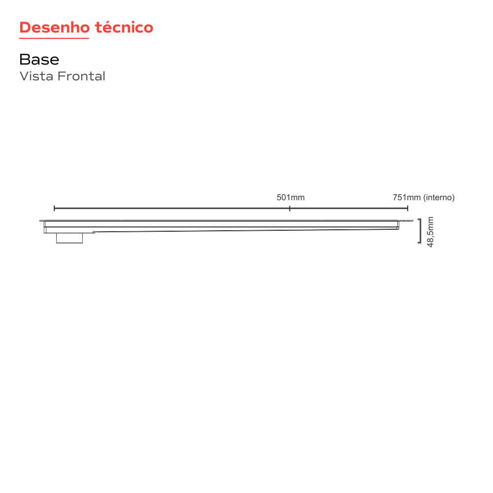 Ralo Linear Inox 75 cm Sa�da Extremidade Black Matte Versatile