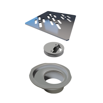 Grelha para Ralo Quadrado 10 cm X 10 cm Inox Polido
