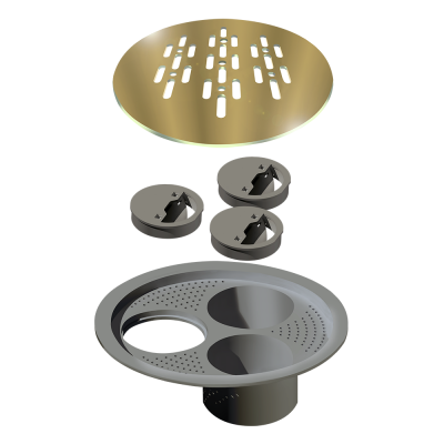 Grelha para Ralo Redondo 15 cm Gold