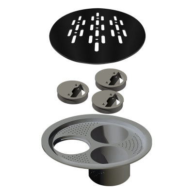 Grelha para Ralo Redondo 15 cm Black Matte