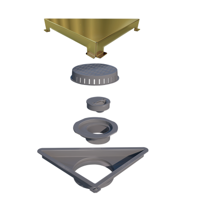 Ralo Triangular Inox Vertex Gold