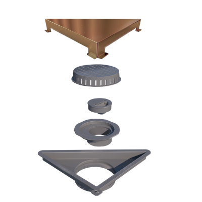 Ralo Triangular Inox Vertex Red Gold