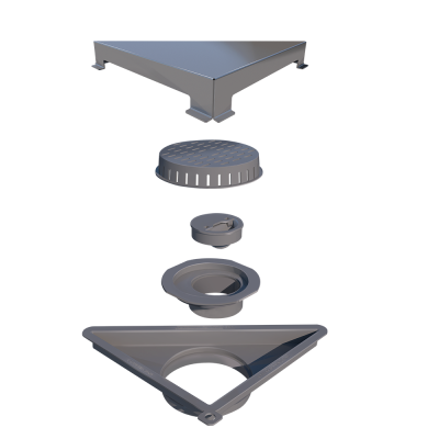 Ralo Triangular Inox Vertex Inox Escovado