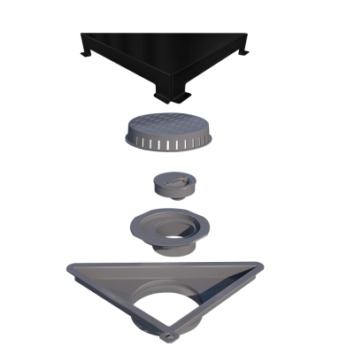 Ralo Triangular Inox Vertex Black Matte