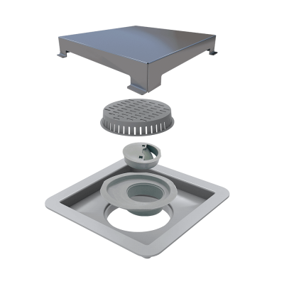 Ralo Linear Inox 15 cm x 15 cm Square Inox Escovado