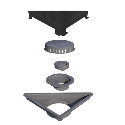 Ralo Triangular Inox Vertex Grafite