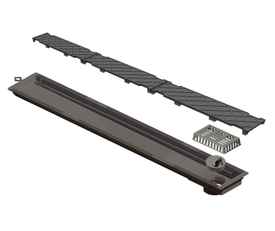 Ralo Linear Oculto 75 cm s/Sif�o Sa�da Extremidade Novii