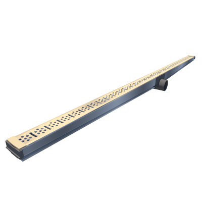 Ralo Linear TopBox Grelha 3,5 cm 60 cm Saida Central Horizontal Bege