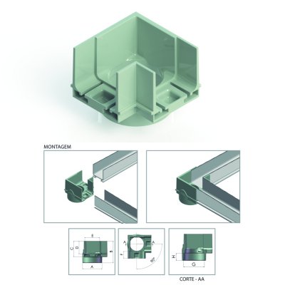 Emenda para Canaleta 5 cm 90� Saida Vertical CP03