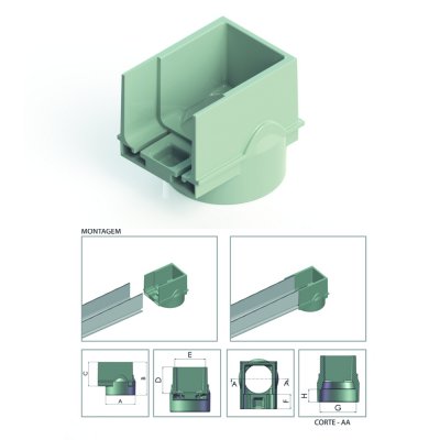 Terminal para Canaleta 10 cm Saida Vertical CP02