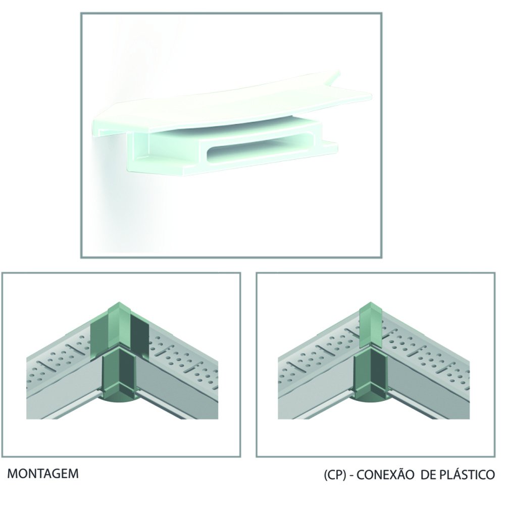 Emenda p/Grelha 3,5 cm 45� Branco CP15
