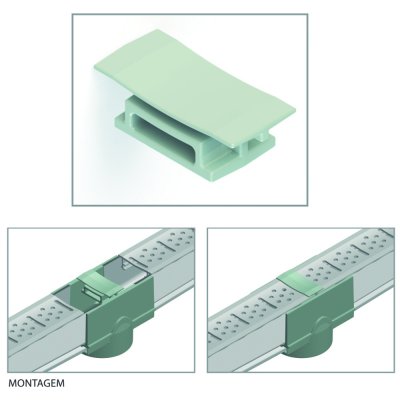 Emenda p/Grelha 10 cm reta Cinza CP12