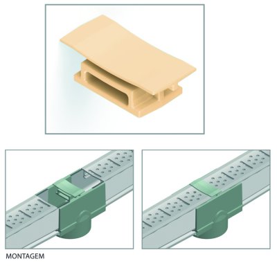 Emenda p/Grelha 3,5 cm reta Bege CP12