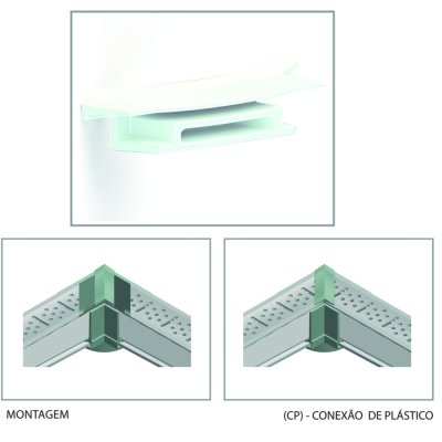 Emenda p/Grelha 5 cm 45� Branco CP15