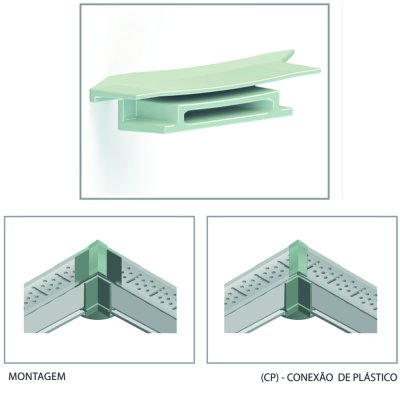 Emenda p/Grelha 5 cm 45� Cinza CP15